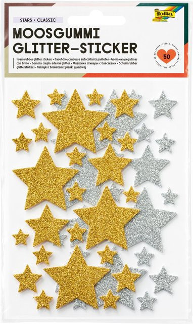 Moosgummi Glitter-Sticker in Form von Sternen - Bild 1