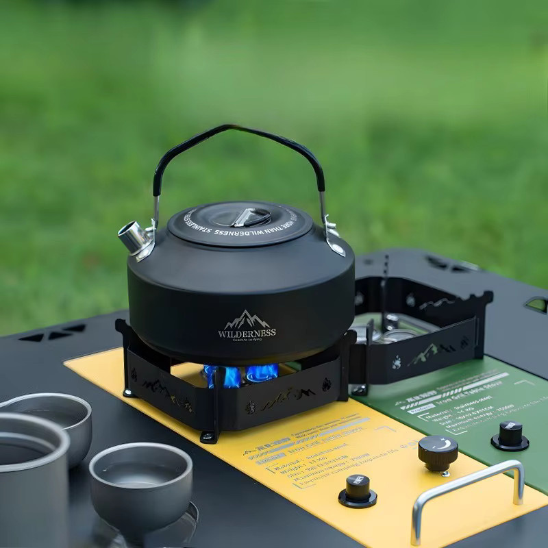 Tryhomy Camping-Gaskocher IGT 0.5 Einzelkocher aus Edelstahl mit 7500W Hochleistung in Silber und Grün - Bild 2