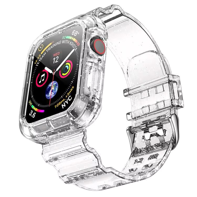 BEIMUSON Uhrenarmband mit Bumper Case, Kunststoff, Clear Crystal, Unisex - Bild 1