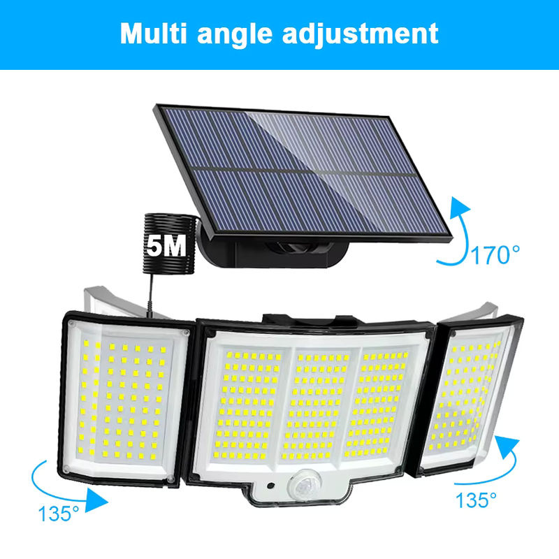 Solar LED Wandlampe für Outdoor und Garten mit Bewegungssensor, IP65 wasserdicht, SMD Strahler in Schwarz oder Weiß - Bild 5