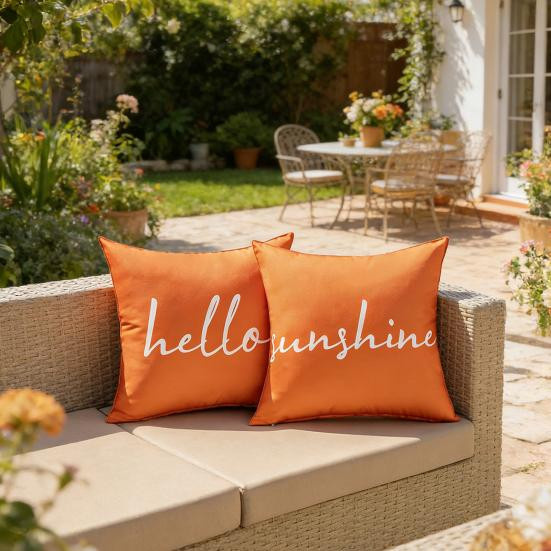 2 Stück NOHS Cushions Outdoor-Kissenbezüge aus Polyester, quadratisch, wasserabweisend und fleckabweisend, Farbe: See-Blau, B/B: 45 x 45 cm - Bild 2