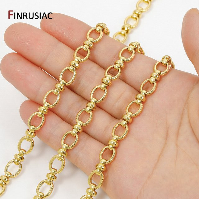 FINRUSIAC Ovalketten, 18K vergoldetes Messing, 7,7*10mm - Bild 1