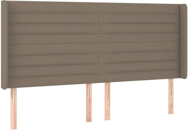 vidaXL LED Kopfteil in Beige mit integrierter Beleuchtung und USB-Ladeport, gepolstert aus Stoff, B: 203 cm, T: 16 cm, H: 118/128 cm - Bild 1