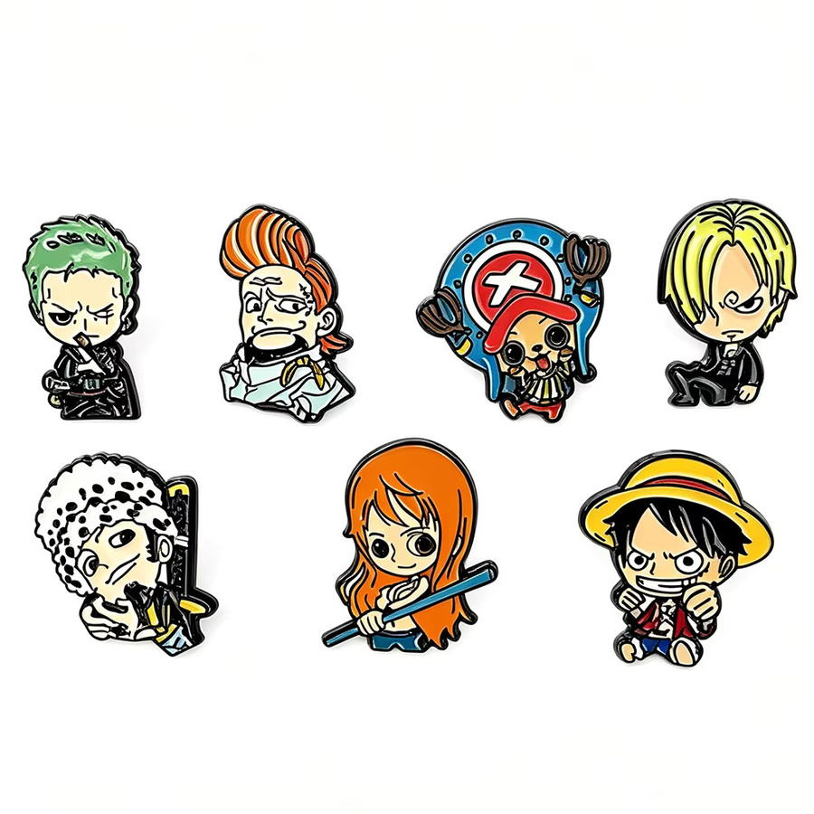Bandai One Piece Anstecknadeln, 7-teiliges Set, Emaille-Pins - Bild 4