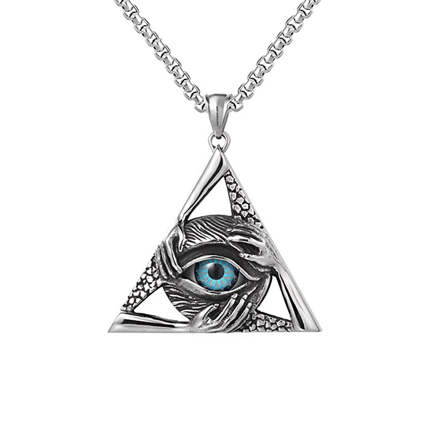 NORTHMAN Halskette, Evil Eye Anhänger, Edelstahl, Silber, Herren - Bild 2