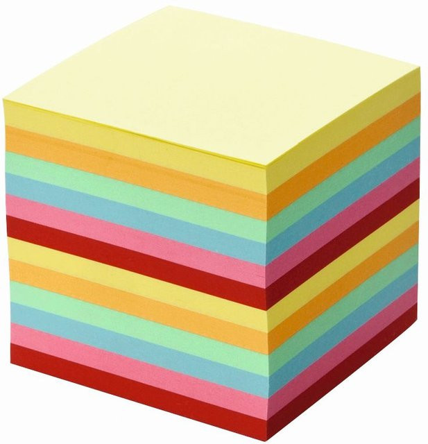Notizklotz Folia in Bunt, B/T/H: 9 x 9 x 9 cm - Bild 1