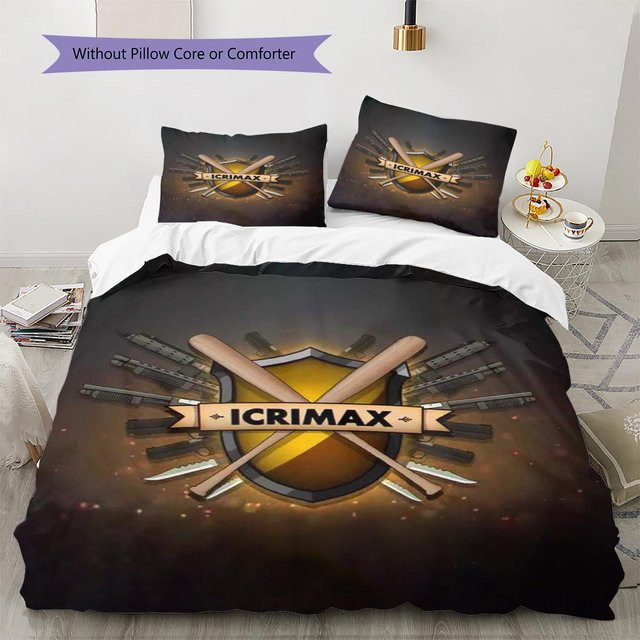 Icrimax Bettwäsche Set mit Logo Muster in Schwarz, bestehend aus 1 Bettbezug und 2 Kissenbezügen, B/H: 155 x 200 cm - Bild 1
