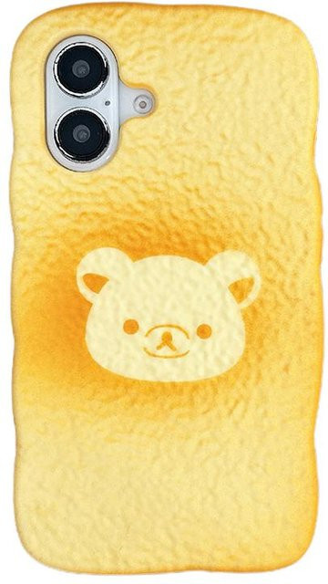 Niedliche Rilakkuma Bär Handyhülle aus weichem Silikon für iPhone 16 15 14 13 12 11 Pro in Gelb von Binchi Health Electronics - Bild 1