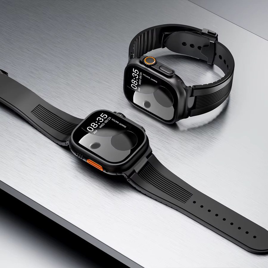 CHIICSMART Uhrenarmband Silikon, Schwarz, Sport-Gummiband - Bild 5