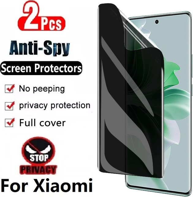 2 Stück Privacy Hydrogel Displayschutzfolie für Xiaomi Redmi Note 8 9 10 Pro 9T 10T 9S 10S 8A 9A 9AT 9C NFC - Bild 1