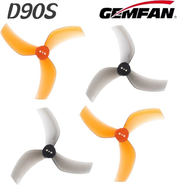 Gemfan D90S 90mm 3,5 Zoll 3-Blatt Propeller Set, 4 Stück, Grau, hocheffiziente PC-Propeller für RC FPV Freestyle Drohnen - Bild 1