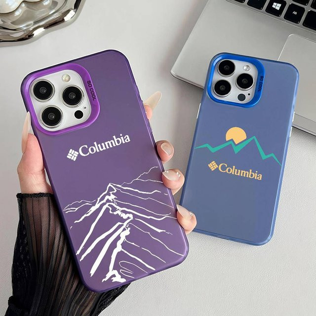 Columbia Sportswear Handyhülle mit Metallknopf-Galvanik für iPhone 17, 16, 15, 14, 13, 12 und Pro Max in Purple - Bild 1