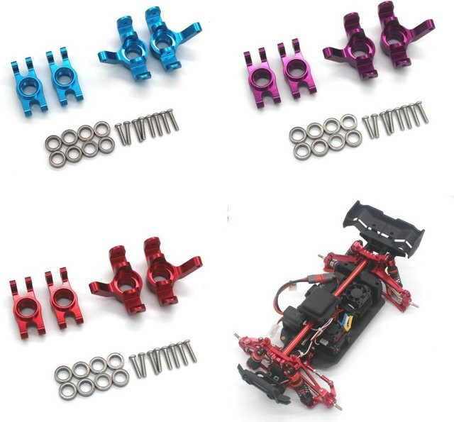 Mjx RC Auto Metallteile Lenkungsgelenk Hinterradhalterung, Rot - Bild 1