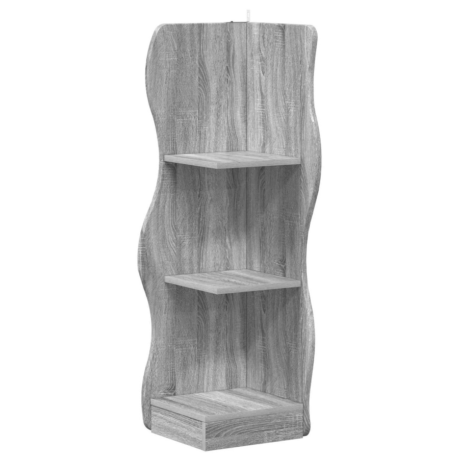 vidaXL Eckregal in Graues Sonoma, modernes Standregal aus Holzwerkstoff, B/T/H: 34 x 33 x 102 cm - Bild 2