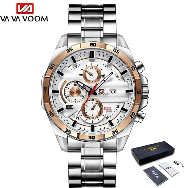 VA VA VOOM Armbanduhr Chronograph, Quarz, Edelstahl, Bicolor, Herren - Bild 1