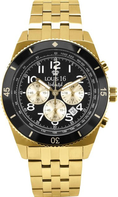 LOUIS XVI Chronograph, Edelstahl, Quarz, 43 mm, Herren, Schwarz - Bild 1