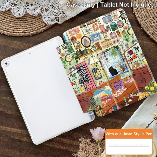 Apple iPad Hülle mit Ständer und Dreifachfaltung, Multicolor, inklusive Stift, passend für iPad Pro 12.9 2024, Pro 13 M3 M4 M2, iPad Air 6/5/4 und iPad Mini 7 - Bild 1