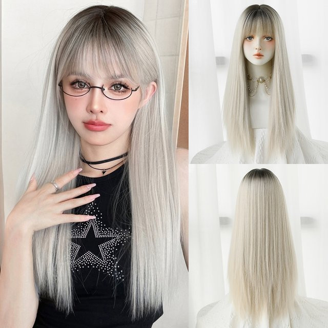 7JHH WIGS Perücke, beige, lang, gerade, Damen - Bild 1