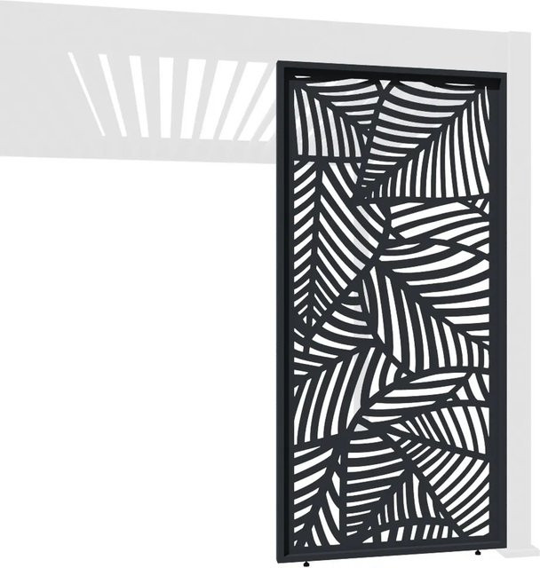 Weide Dekorative Aluminium Wand für Weide Pergola mit Blattdesign in Anthrazit, Breite: 123 cm - Bild 1