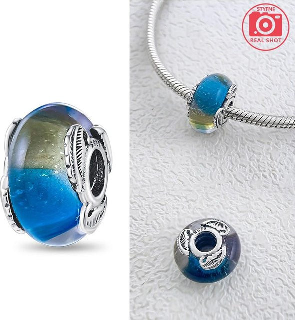 YIRAN Jewelry Anhänger, Murano-Glas, Feder, Kupferbeschichtet, Bunt, Unisex - Bild 1