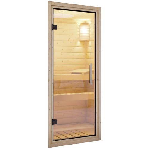 Karibu Sauna Wolmar für 3 Personen aus Fichte in Beige, B/T/H: 202 x 165 x 165 cm - Bild 2