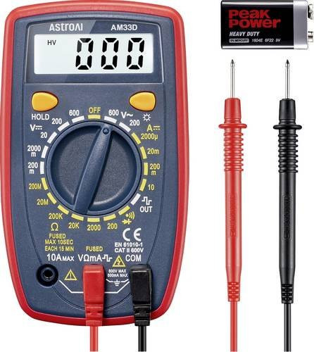 Astro AI Digitales Hand-Multimeter mit 2000 Counts in Rot - Bild 1