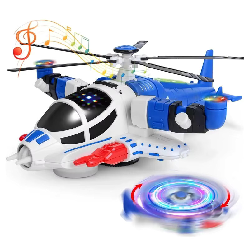 GSF Leuchtendes Helikopterspielzeug, 360° rotierendes Flugzeugspielzeug, mit Musik und Hindernisvermeidung - Bild 6