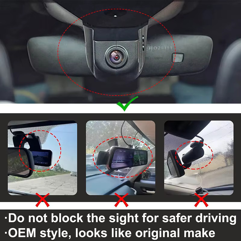 GRECOREAL 4K Dash Cam Dual Dashcam mit WiFi und App-Steuerung für Volkswagen Taigo, Schwarz - Bild 2