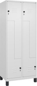C+P Z-Spind Classic PLUS mit 4 Fächern, Farbe Weiß/Grau, Verschluss Sicherheits-Drehriegel, H x B x T: 195 x 80 x 50 cm - Bild 1