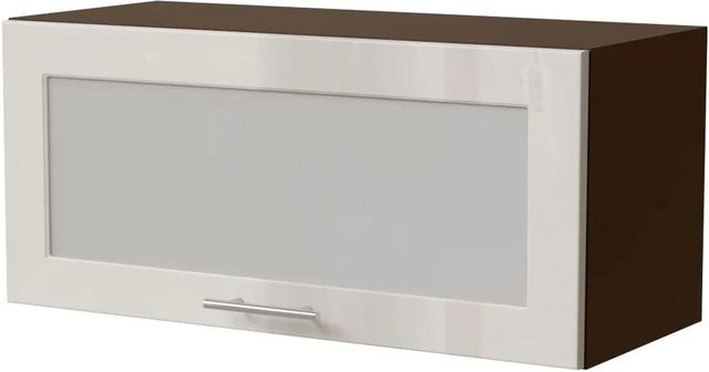 Feldmann-Wohnen Klapphängeschrank Brerra W4BS/80 WKF Lava in Creme Hochglanz mit Glastüren und Soft-Close, B/T/H: 80 x 32,5 x 36 cm - Bild 1