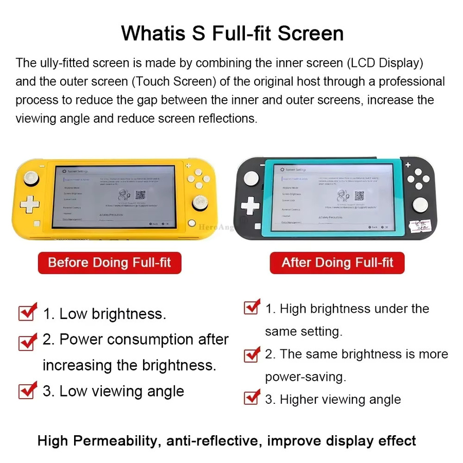 MBCHIPS MC 2in1 LCD Display Bildschirm und Touch Screen Digitizer für Nintendo Switch Lite in Weiß - Bild 5