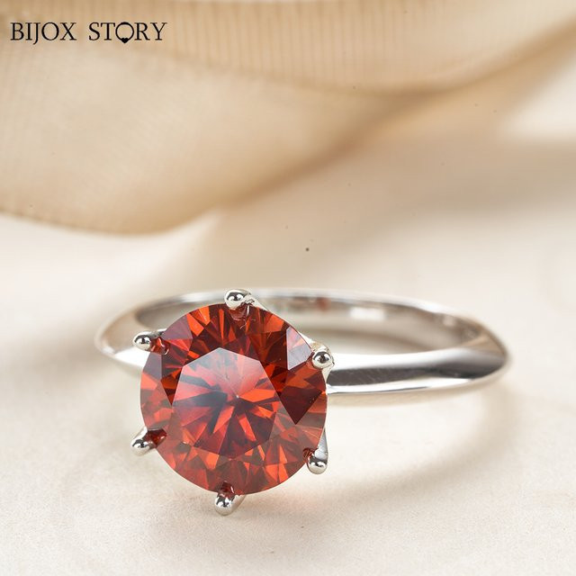 BIJOX STORY Ring, Roter Moissanit, 925 Silber, Mädchen - Bild 1