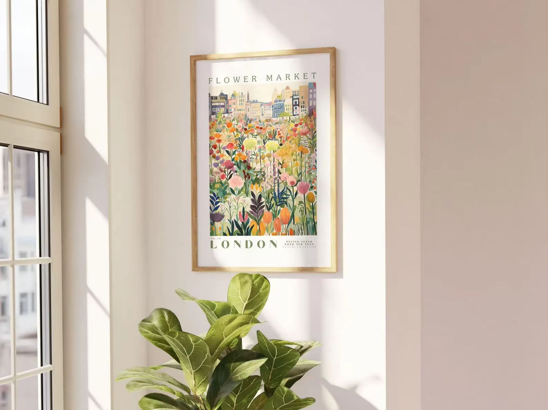 Modernes Flower Market London Poster aus Papier in Grün und Multicolour als botanische Wandkunst - Bild 5