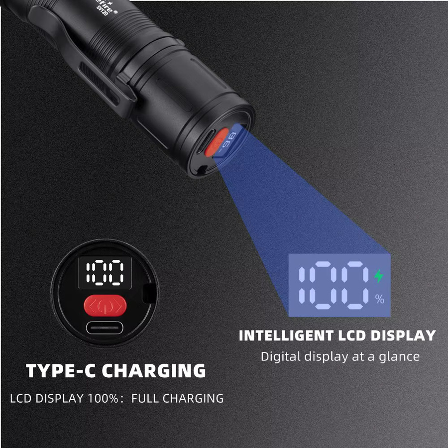 Alonefire UV-LED Schwarzlicht-Taschenlampe 15W 365nm in Schwarz, USB wiederaufladbare UV-Lampe zur Kleberhärtung und Fleckenerkennung, B/T/H: 13,0 x 3,5 x 3,5 cm - Bild 2