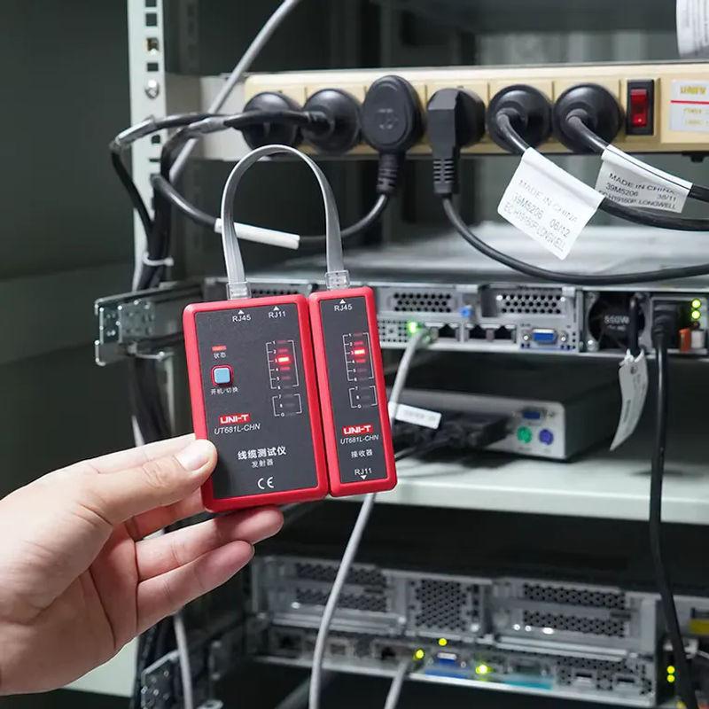 UNI-T UT681L Netzwerk-Tester für RJ45 und RJ11 Kabel mit LED-Statusanzeige in Rot - Bild 6