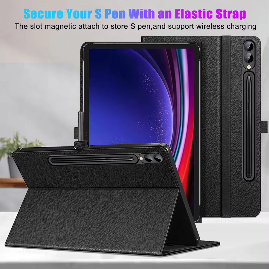 Samsung Galaxy Tab Schutzhülle aus Leder in Schwarz für Galaxy Tab S9 S8 Ultra S7 Fe Plus A8 10.5 SM-X200 X225 A7 Lite 8.7 S6 Lite - Bild 4
