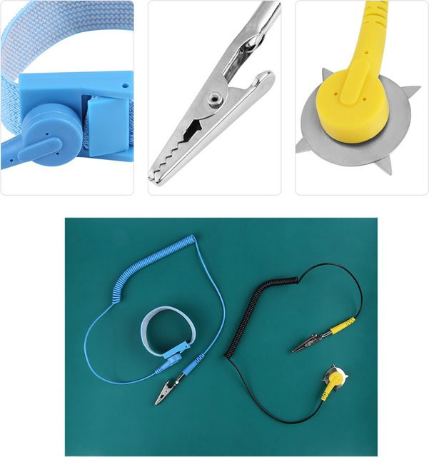 VBESTLIFE ESD-Set zur Vermeidung elektrostatischer Entladung mit Antistatik-Armband und Erdungskabelmatten in Multicolour - Bild 1