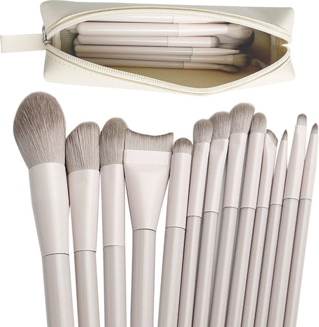 Make-up Pinsel Set, 13 Stück, mit Tasche, Unisex - Bild 1