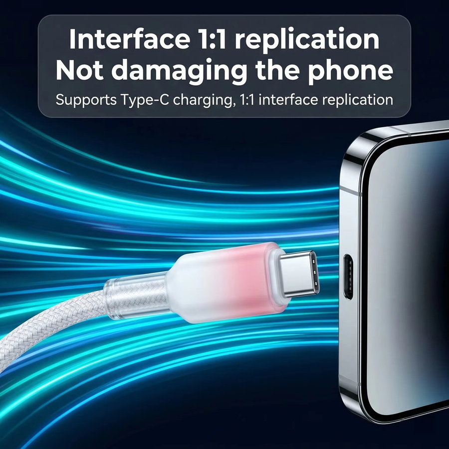 NNBILI USB-C zu USB-C Schnellladekabel PD 65W in Pink - Bild 4