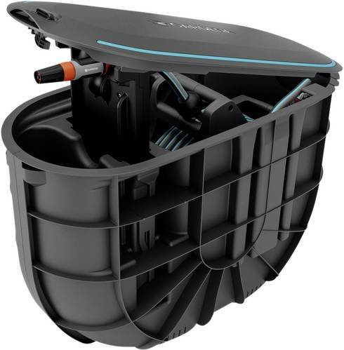 GARDENA Schlauchbox RollUp in Grau/Bunt, Maße B/T/H: 70 x 33,5 x 48,5 cm - Bild 1