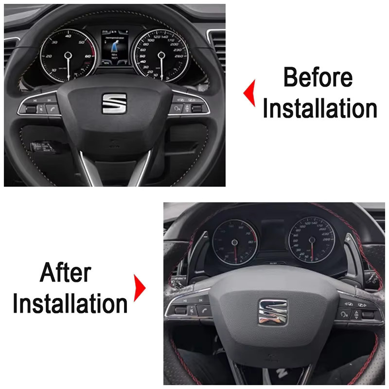 Schaltwippe als Lenkradverlängerung und DSG Shifter Aufkleber für Seat Leon ST 5F FR Cupra Ateca Ibiza 6P Arona Tarraco Alhambra - Bild 2