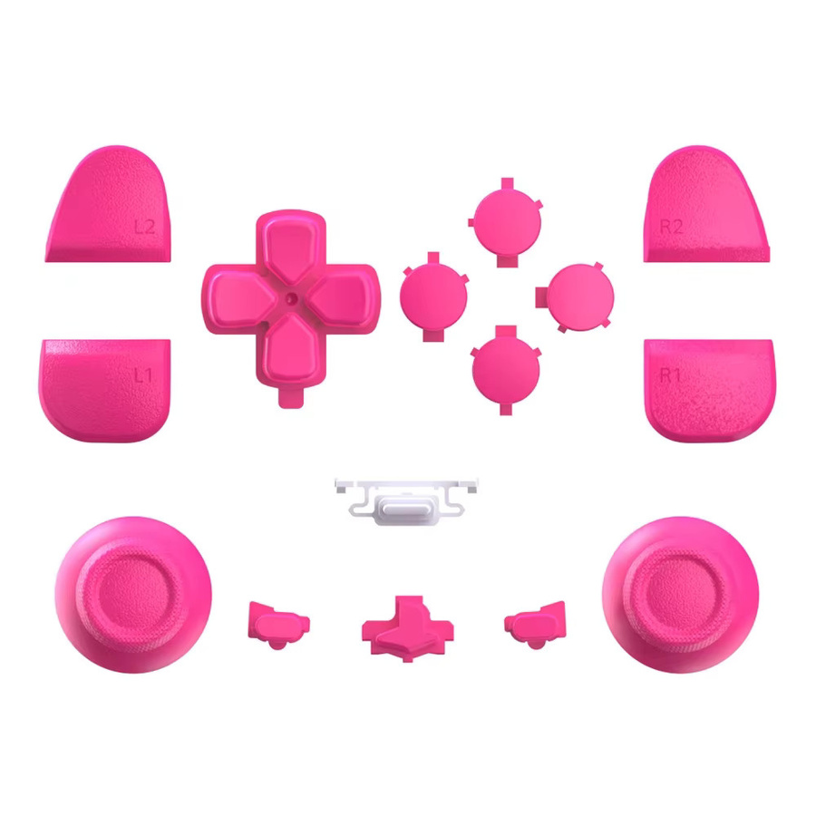 DATA FROG Ersatzknopf-Daumensticks für PS5-Controller, analoge Griffe und Rundknöpfe als Reparatursatz, Farben: Weiß und Rosa - Bild 1