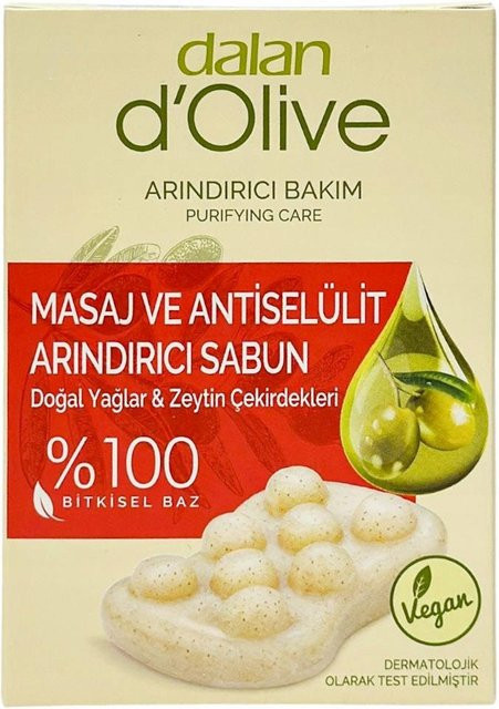 Dalan d'Olive Anti-Cellulite Massage Seife, 150g, mit Olivenöl, Vitamin A, Vitamin E, Thymian, Rosmarinöl - Bild 1