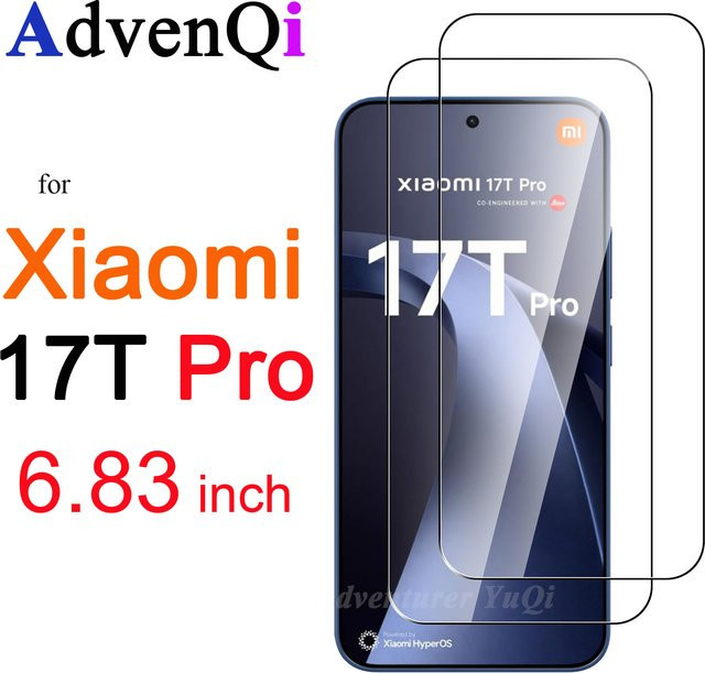 Xiaomi Displayschutzfolie aus gehärtetem Glas für Xiaomi 17T Pro 6,83 Zoll, transparent, HD, 9H, kratzfest und case-freundlich - Bild 1