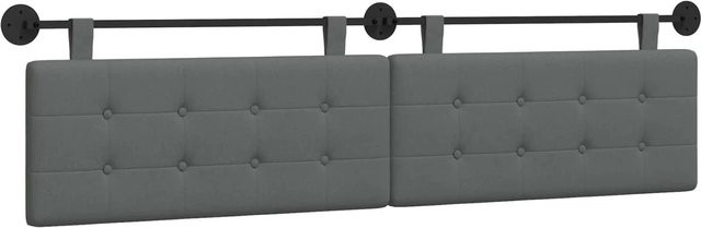 vidaXL Wandmontiertes Polsterpaneel aus Stoff in Dunkelgrau, B/H/T: 210 x 55 x 5 cm - Bild 1
