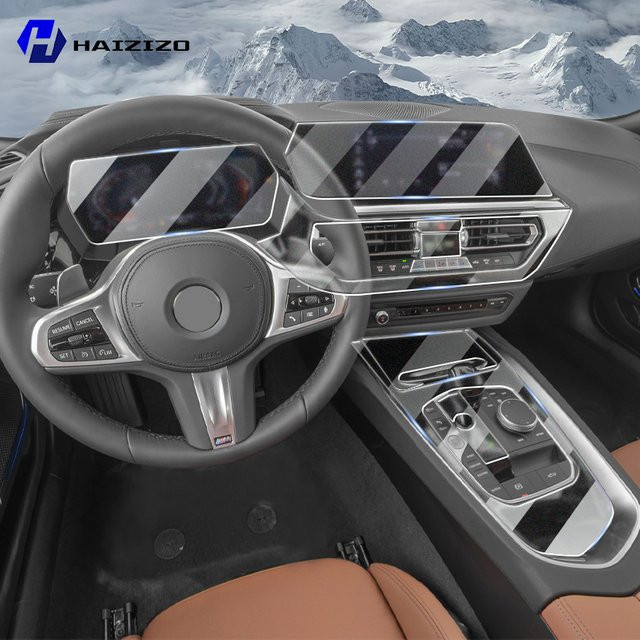 HAIZIZO Schutzfolie für BMW Z4 G29 (2019-2025) Mittelkonsole und LCD-Display, Matt TPU PPF, transparent - Bild 1