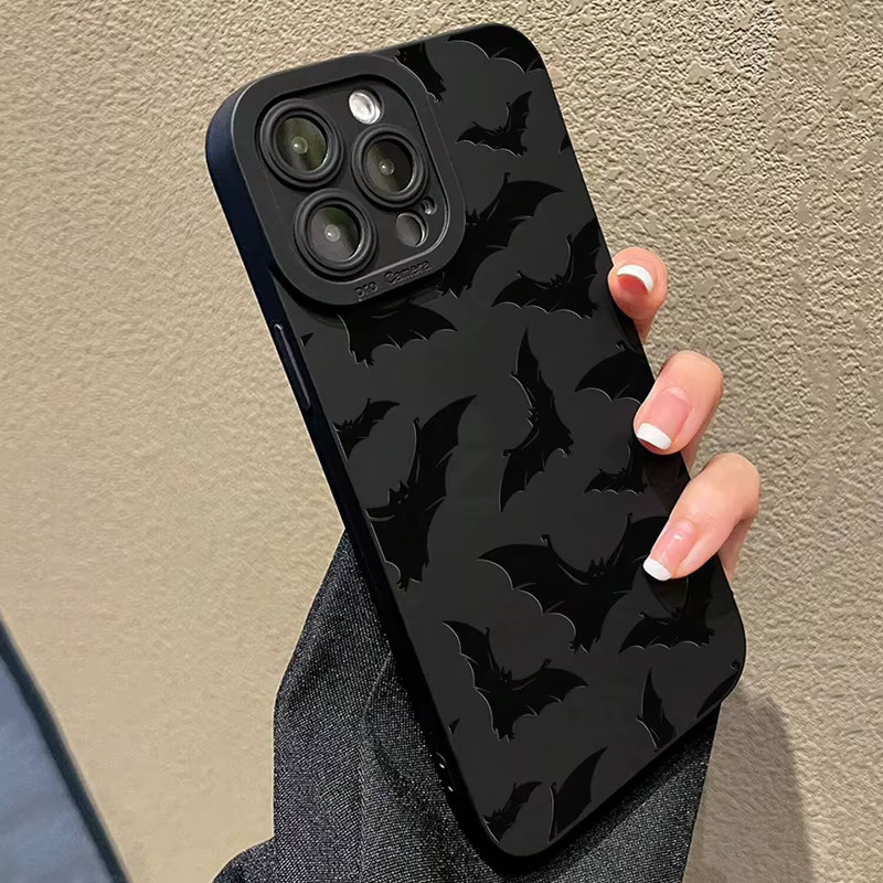 Silikon-Handyhülle mit Fledermaus-Print für Samsung Galaxy S26 S25 S24 S23 S22 Ultra Plus FE A56 A55 A54 A53 A36 A35 A34 5G in Schwarz - Bild 2