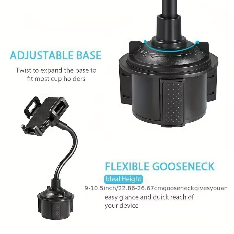 DUTRIEUX 360 Grad drehbarer Schwanenhals Halter für Handy und Tasse in Schwarz - Bild 4