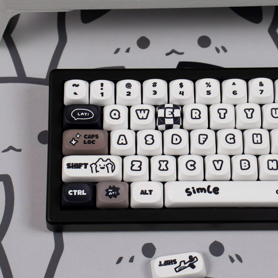 Venit Keys PBT-Tastenkappen mit Katzen- und Welpen-Motiv im MOA-Profil, farbsublimiert, mehrfarbig, für mechanische Tastaturen 64/104/108 Tasten - Bild 3
