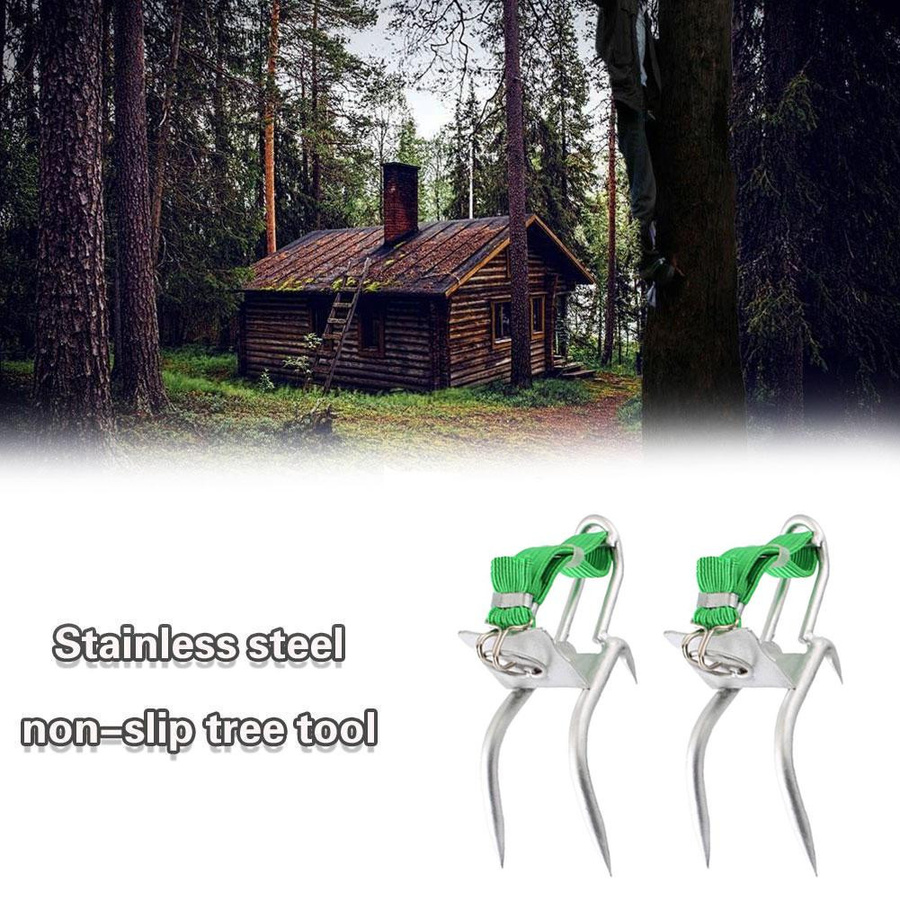 Baumkletterschuhe aus Stahl in Silber für Jagdbeobachtung, Gartenarbeit und Obsternte - Bild 4